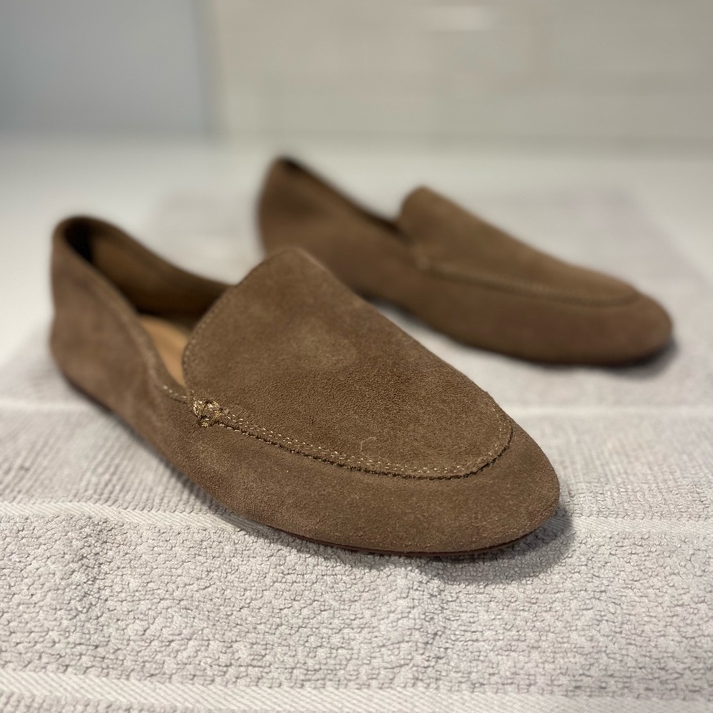 Women’s beige slip on flat. Size 8.5